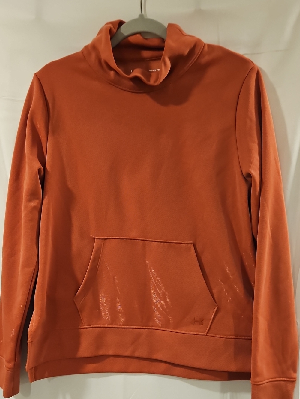 Under Armour Orange Pullover Hoodie with High Neck